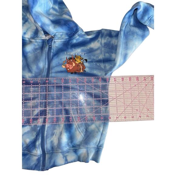 Disney Lion King Run Wild Hoodie Kids 7/8 Blue Tie Dye Simba Timon Pumbaa Retro - Picture 8 of 10